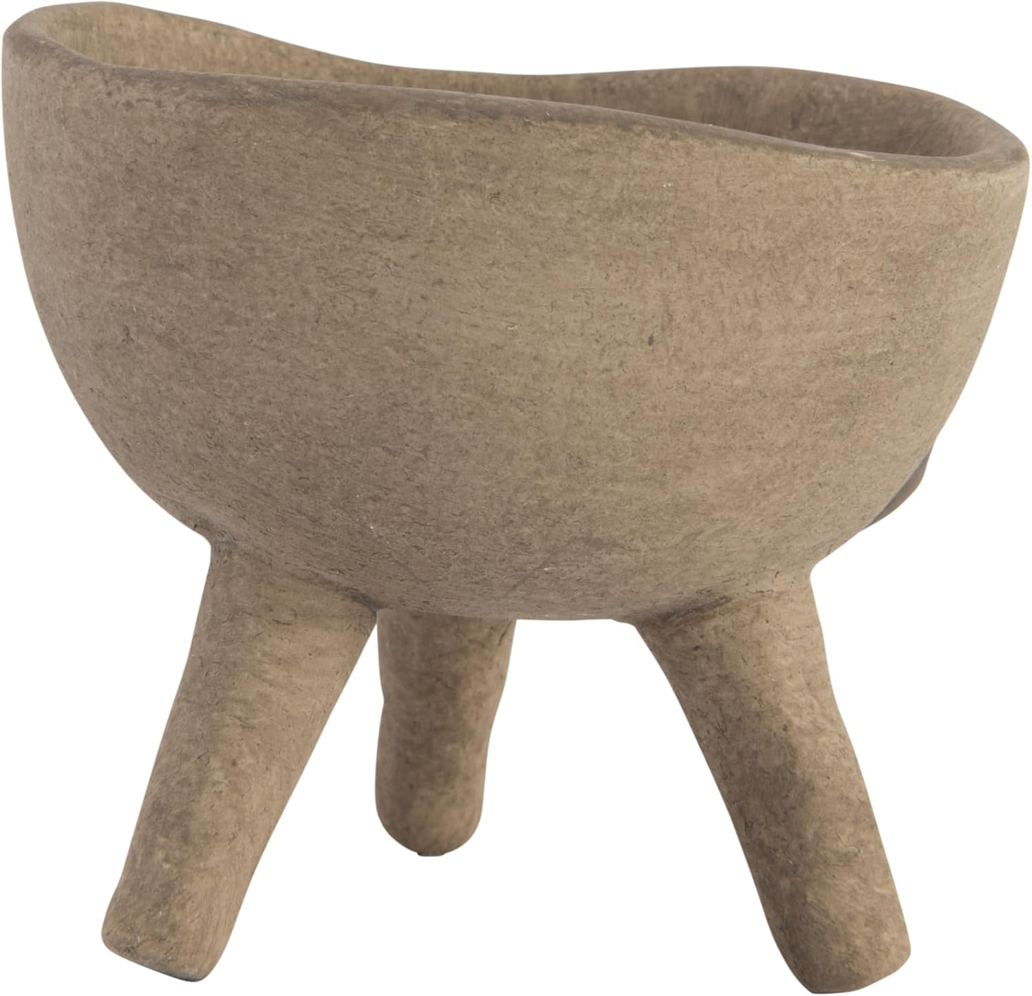 Creative CoOp Boho Terracotta Footed Planter with Organic Edge Matte TaupeTaupe