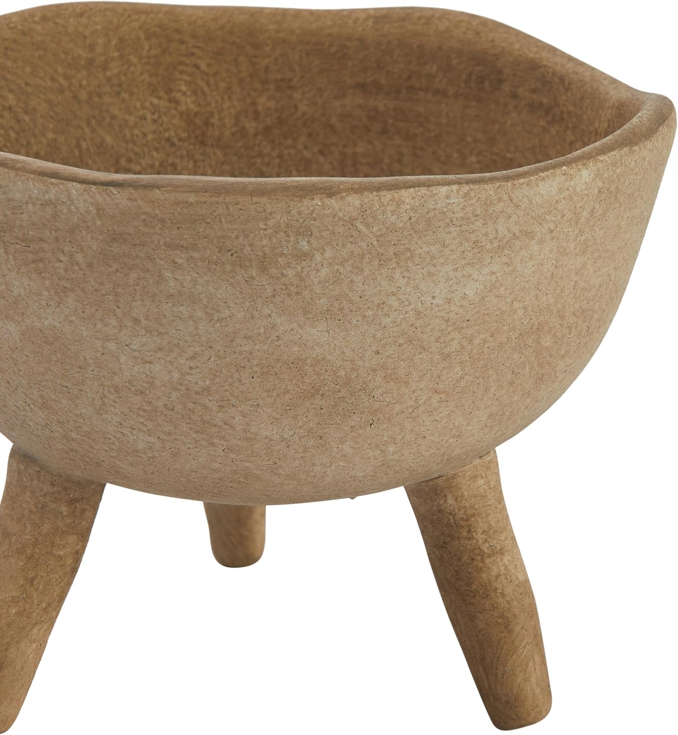 Creative CoOp Boho Terracotta Footed Planter with Organic Edge Matte TaupeTaupe