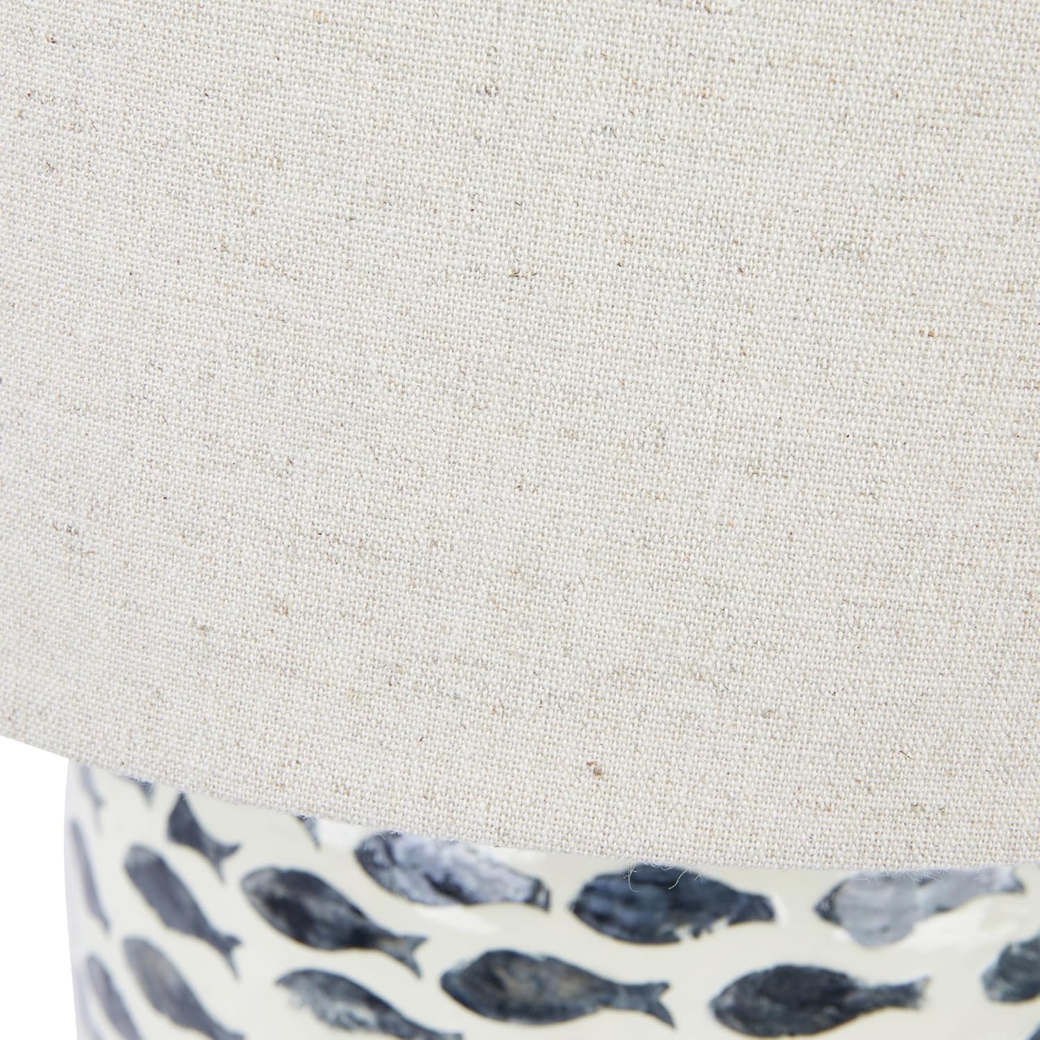 Creative CoOp Coastal Capiz and Bamboo Fish Design Set of 2 Blue and White Table Lamp
