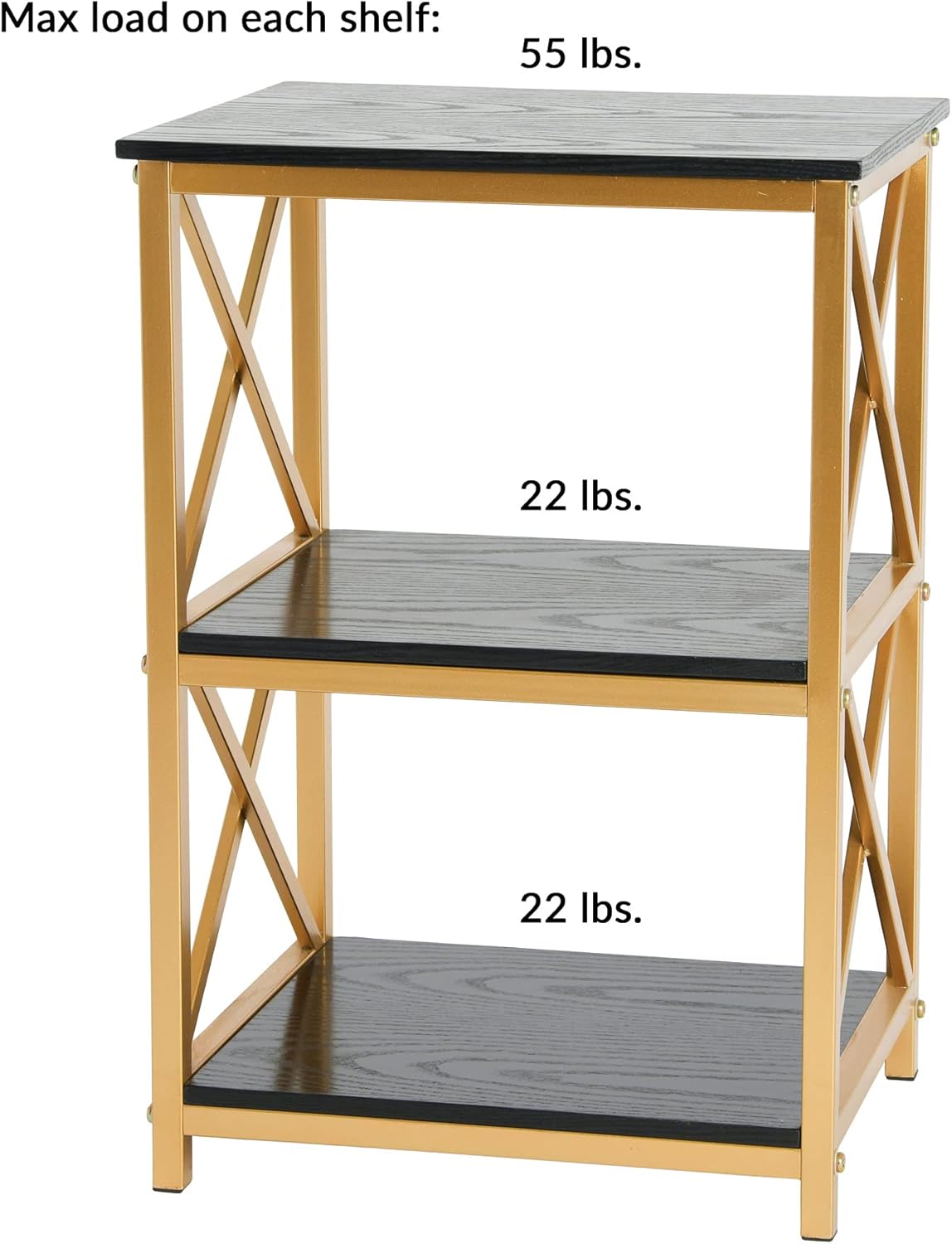 Creative CoOp Crossline Side Table Black and Gold