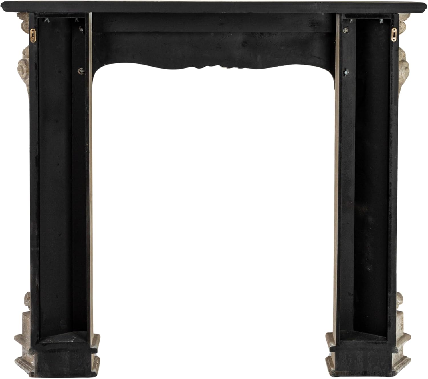 Creative CoOp Decorative Wood Fireplace MantelBlackCream