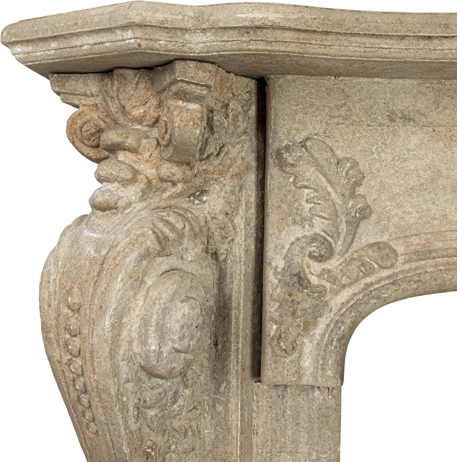 Creative CoOp Decorative Wood Fireplace MantelBlackCream