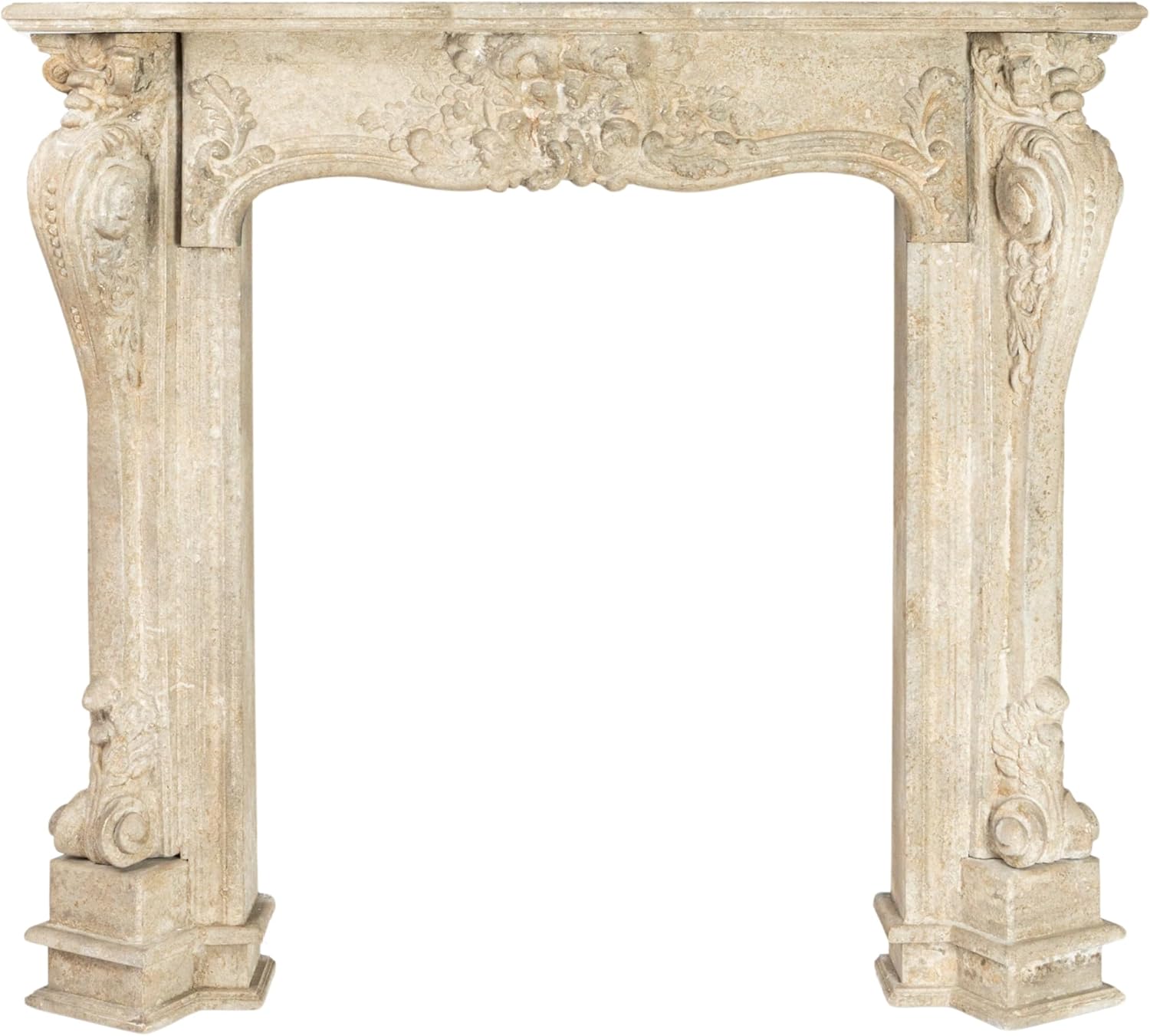 Creative CoOp Decorative Wood Fireplace MantelBlackCream