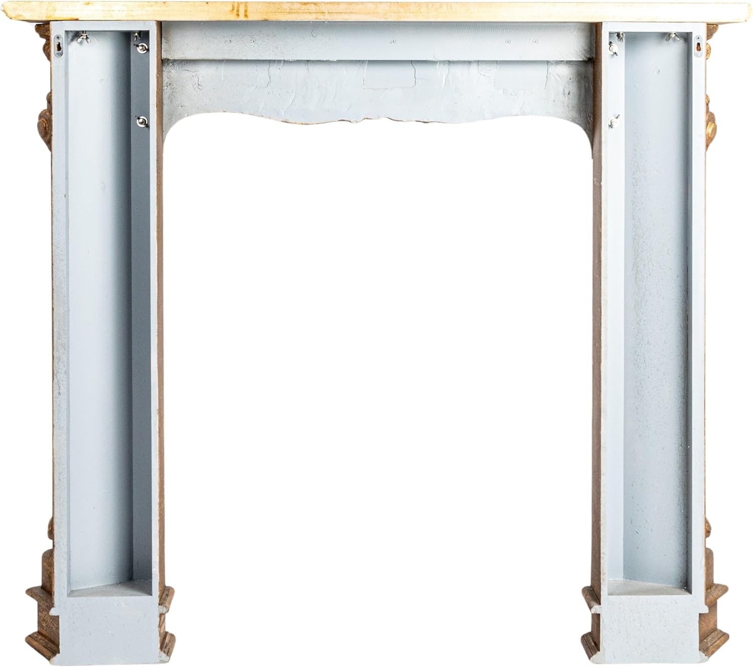 Creative CoOp Decorative Wood Fireplace MantelBlackGold