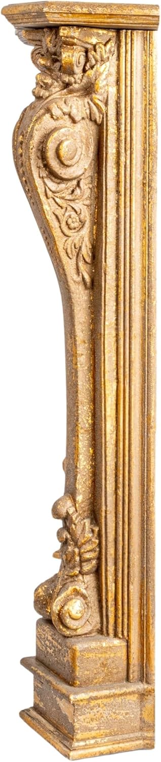 Creative CoOp Decorative Wood Fireplace MantelBlackGold