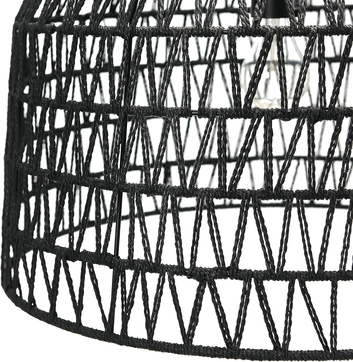 Creative CoOp EC0489 Woven Lamp Charcoal Gray Pendant Black