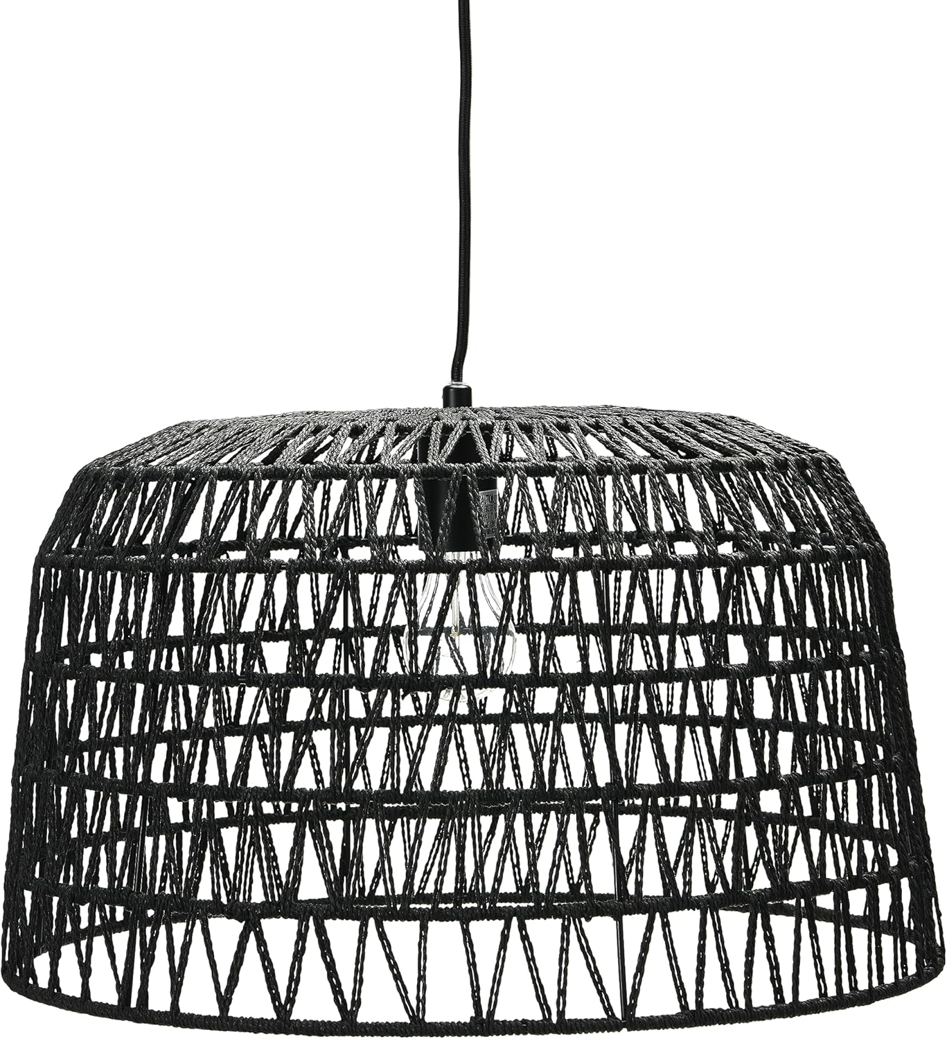 Creative CoOp EC0489 Woven Lamp Charcoal Gray Pendant Black