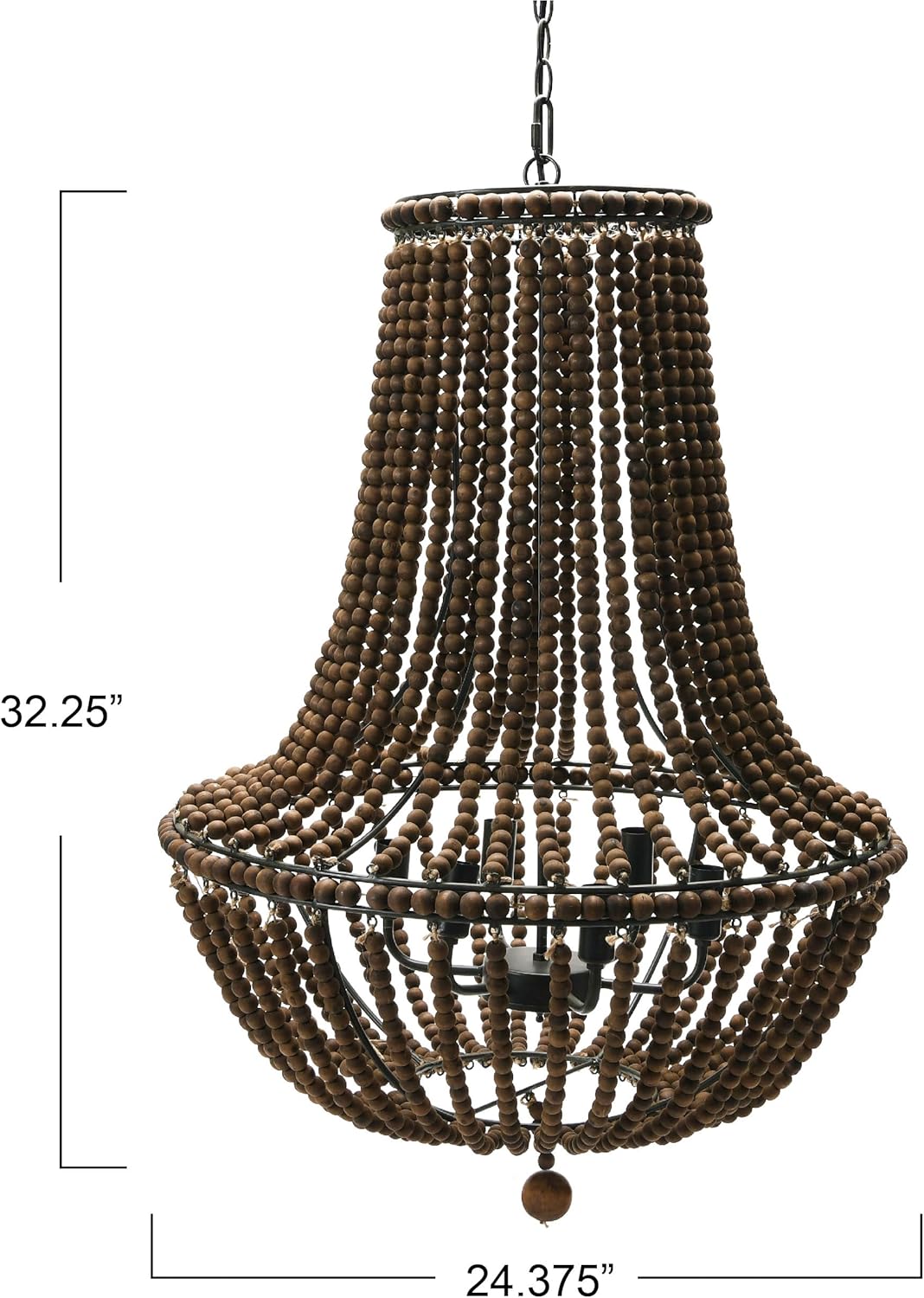 Creative CoOp EC0915 Draped Wood Bead Chandelier 21quot H CreamBrown