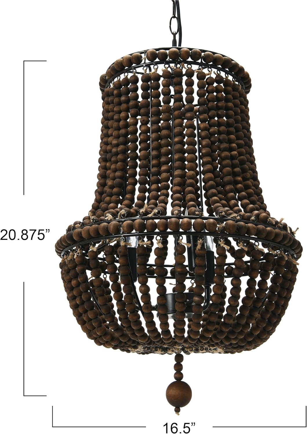 Creative CoOp EC0915 Draped Wood Bead Chandelier 21quot H CreamBrown