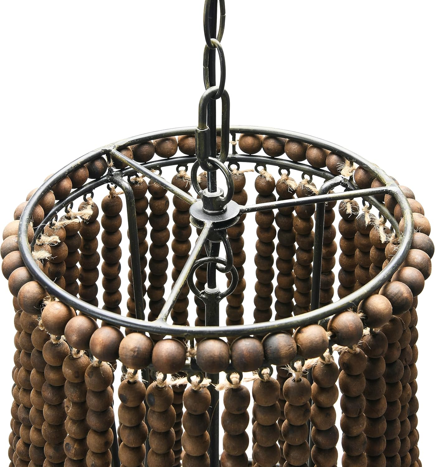 Creative CoOp EC0915 Draped Wood Bead Chandelier 21quot H CreamBrown