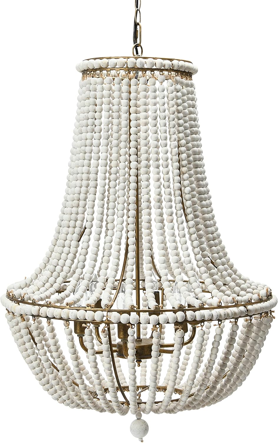 Creative CoOp EC0915 Draped Wood Bead Chandelier 21quot H CreamCream