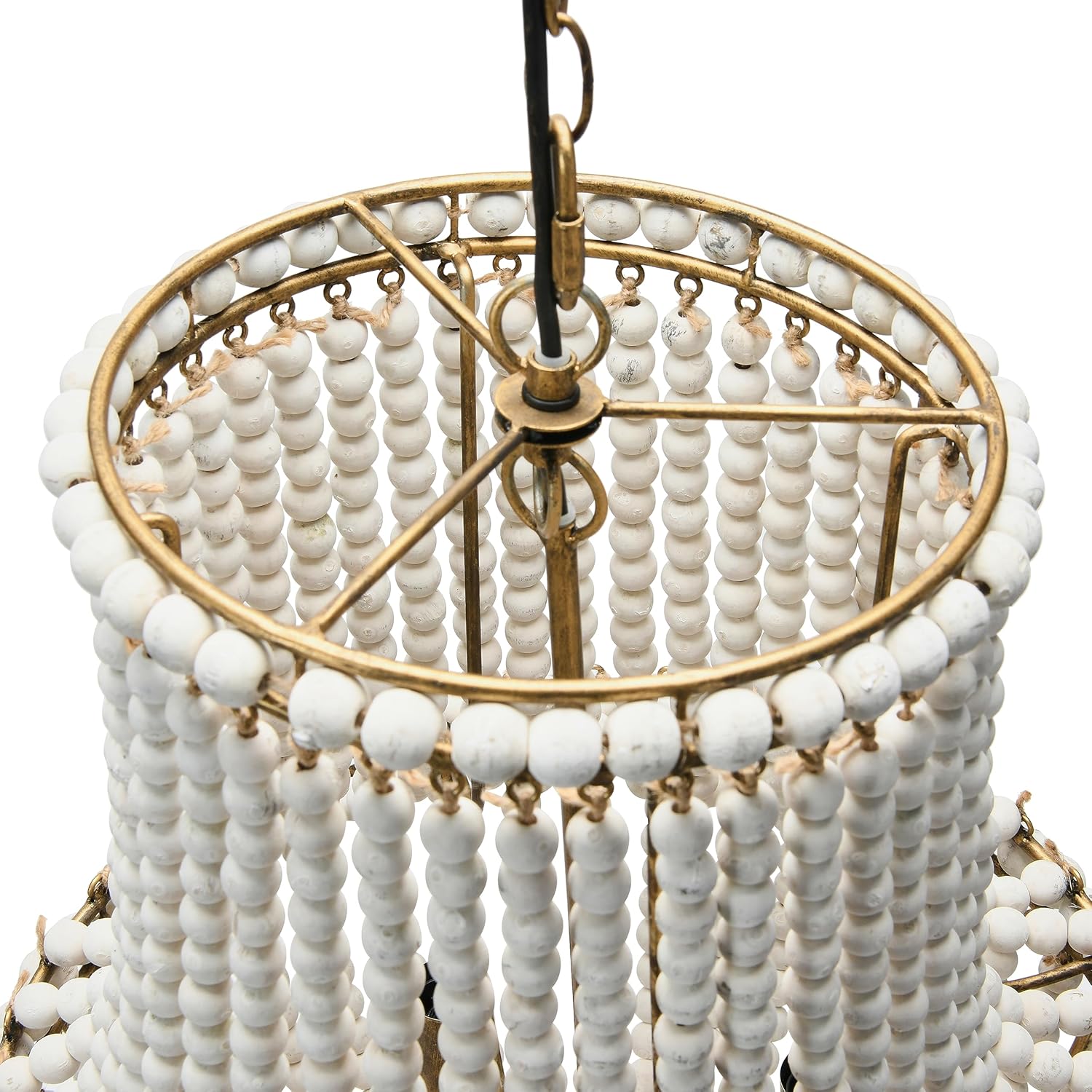 Creative CoOp EC0915 Draped Wood Bead Chandelier 21quot H CreamCream