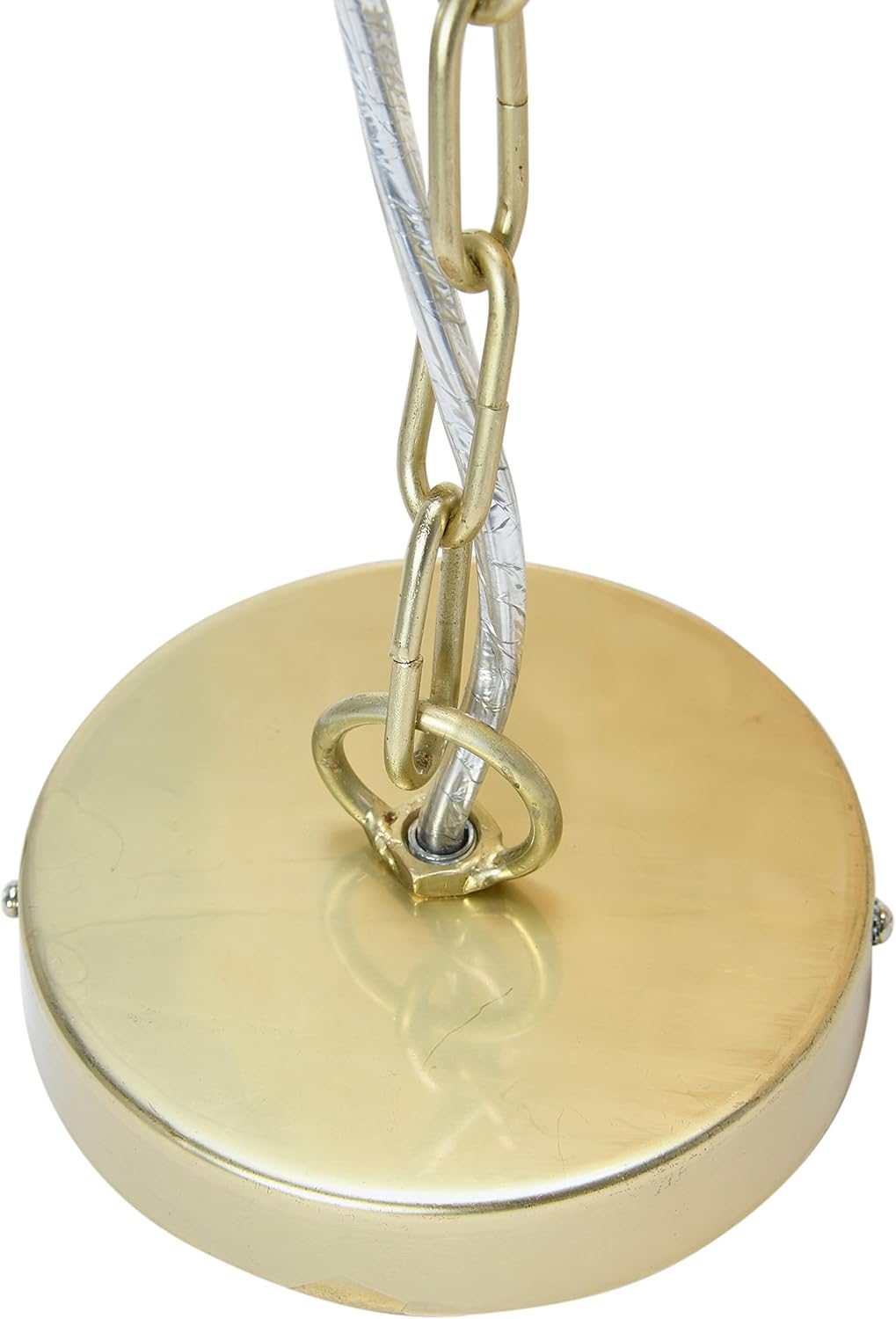 Creative CoOp EC1051 20quot Round Metal and Shell Style Ceiling Light ChandelierChandelier