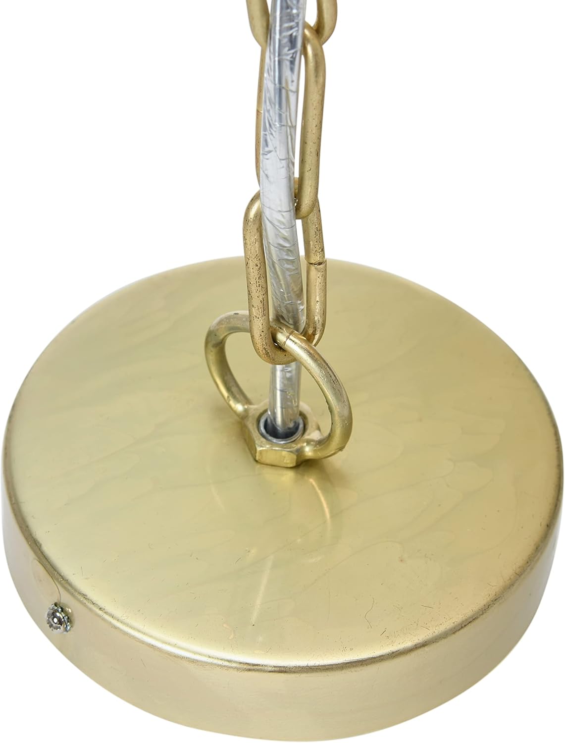 Creative CoOp EC1051 20quot Round Metal and Shell Style Ceiling Light ChandelierPendant