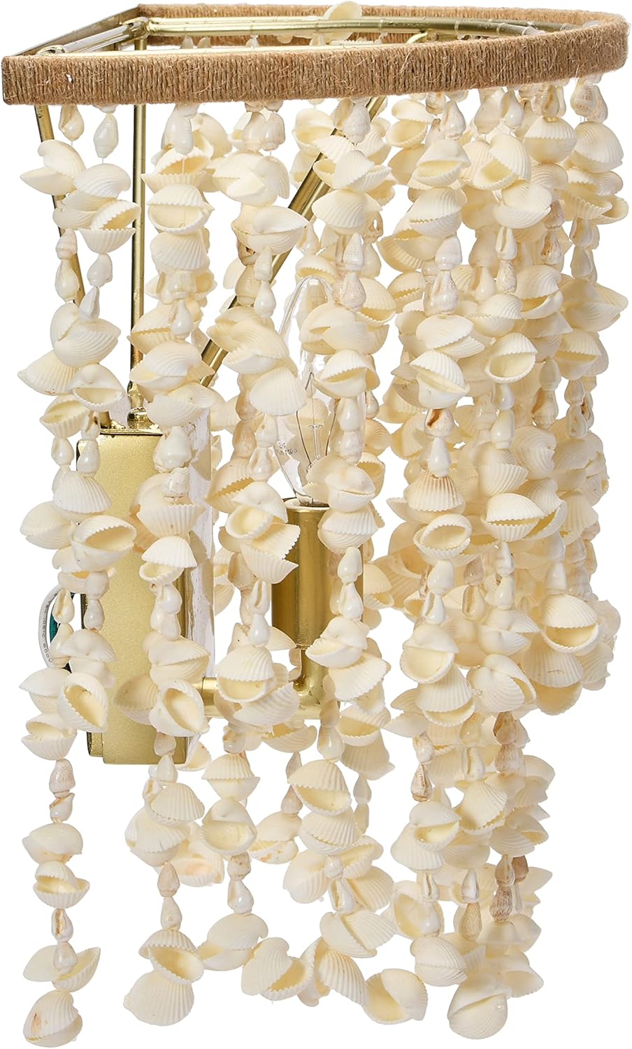 Creative CoOp EC1051 20quot Round Metal and Shell Style Ceiling Light ChandelierWall Scone