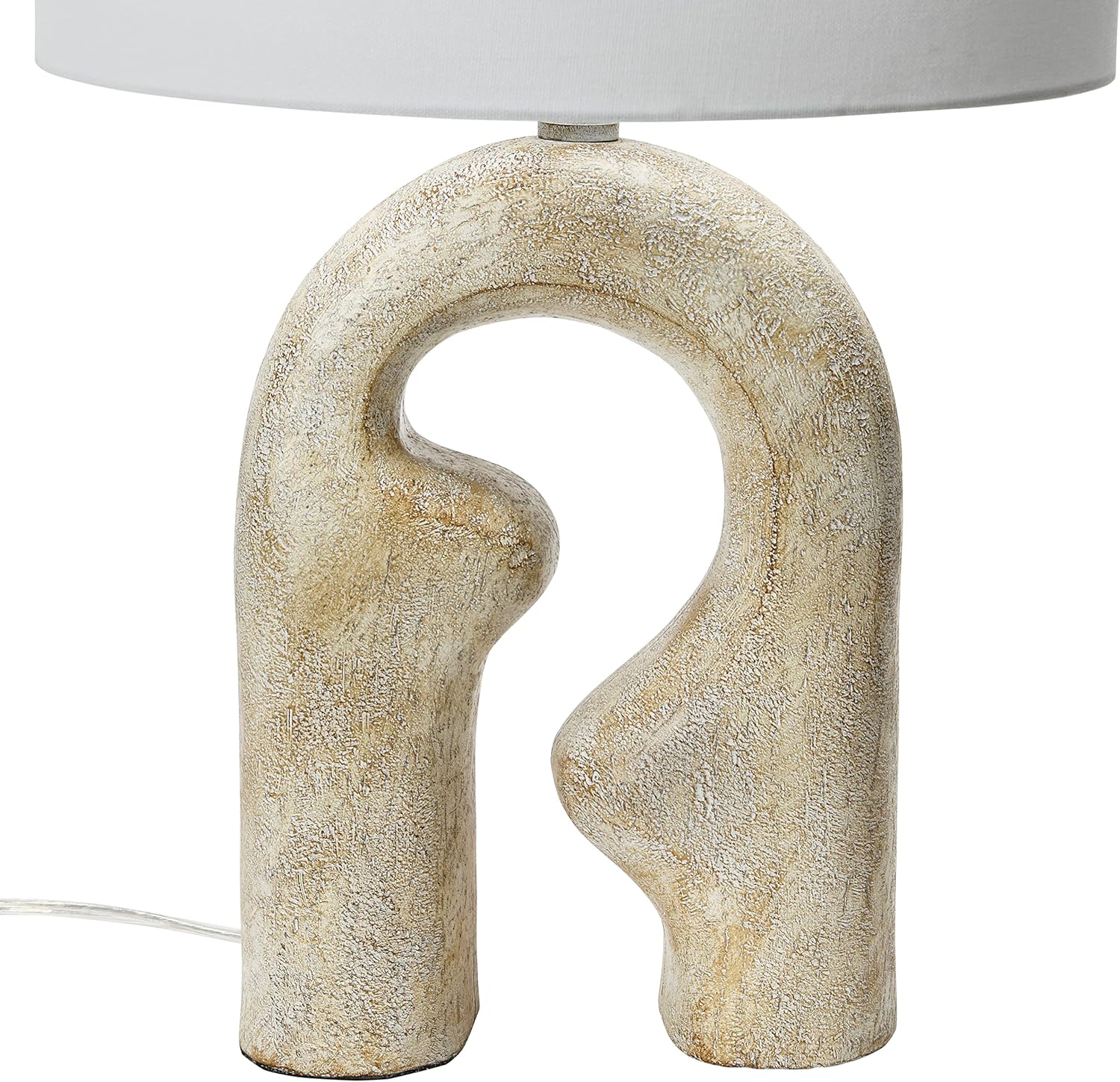Creative CoOp EC1273 Modern Abstract Sculptural Drum Shade Table Lamp Natural