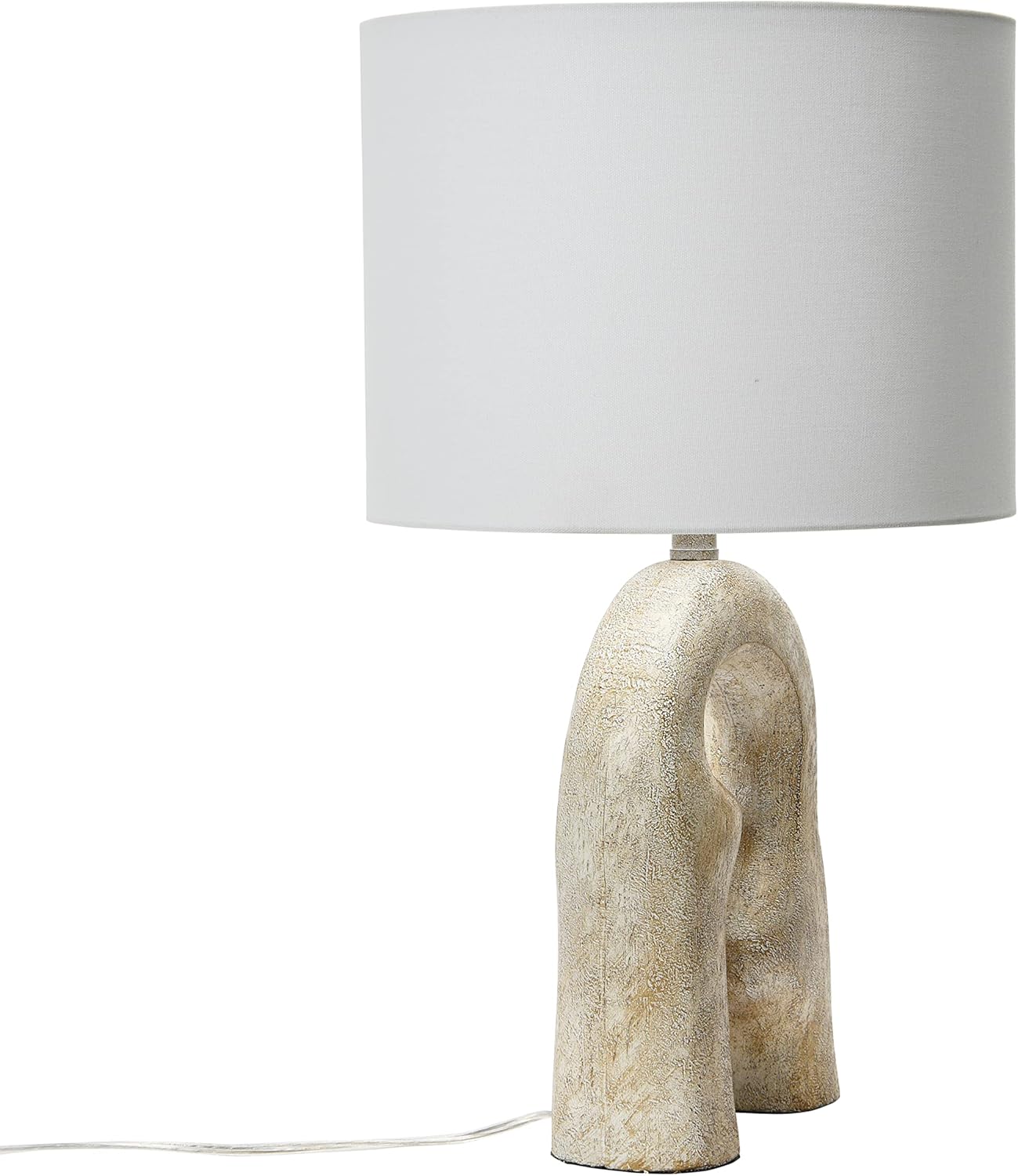 Creative CoOp EC1273 Modern Abstract Sculptural Drum Shade Table Lamp Natural