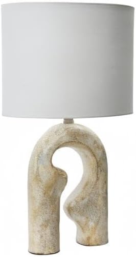 Creative CoOp EC1273 Modern Abstract Sculptural Drum Shade Table Lamp Natural
