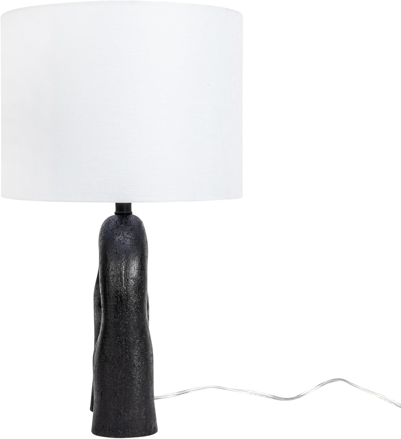 Creative CoOp EC1505 Modern Abstract Sculptural Drum Shade Table Lamp Black