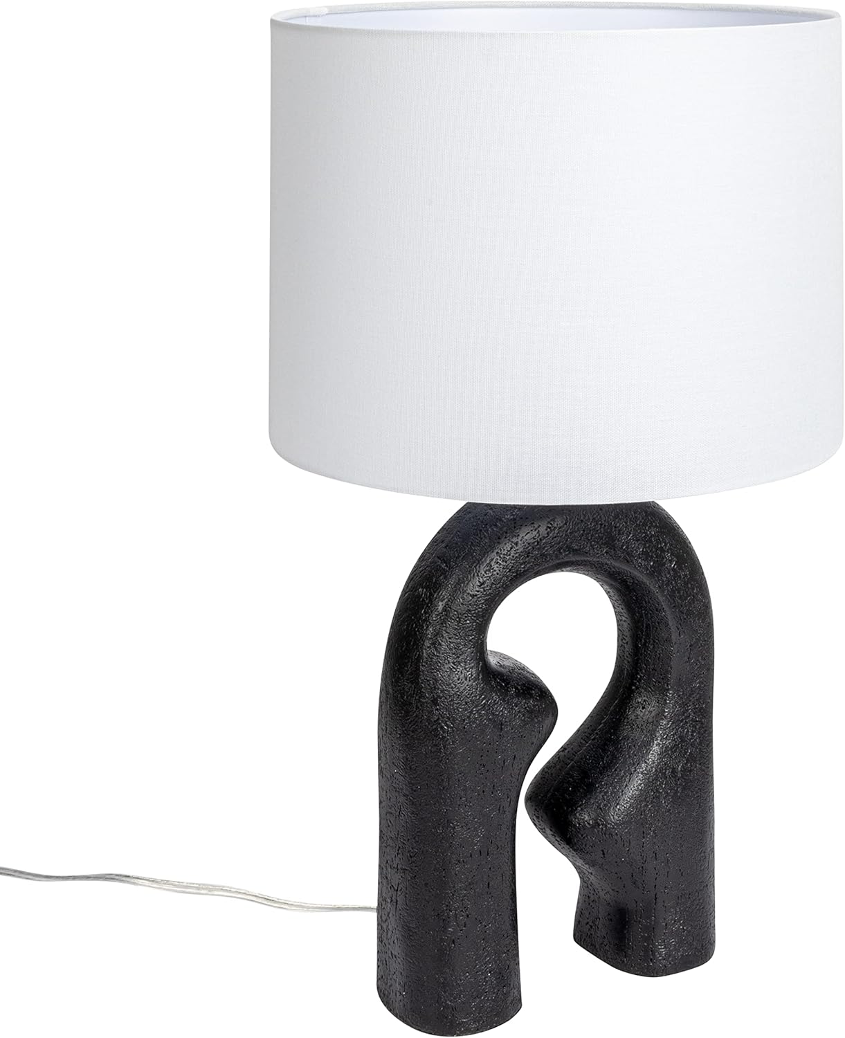 Creative CoOp EC1505 Modern Abstract Sculptural Drum Shade Table Lamp Black