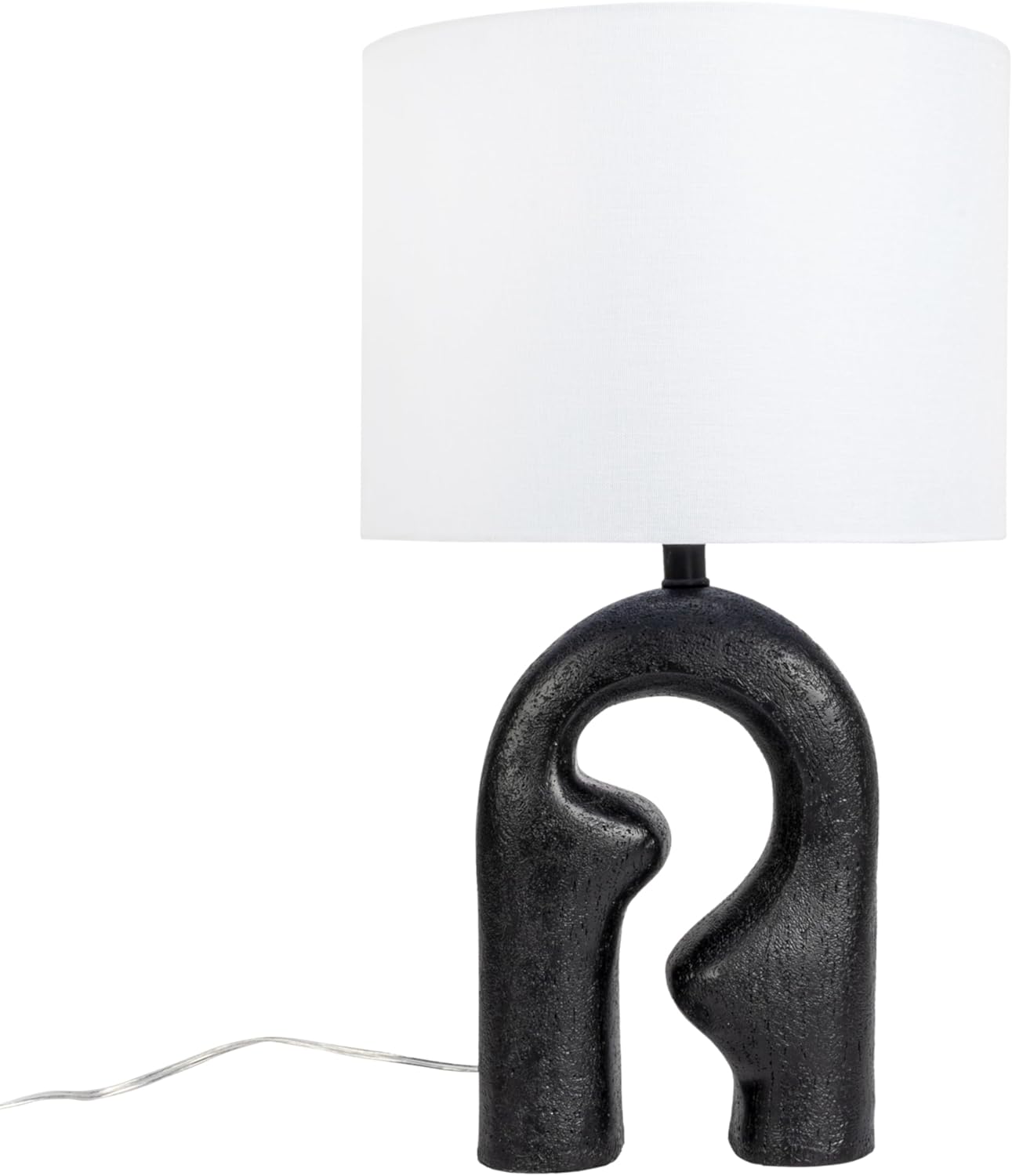 Creative CoOp EC1505 Modern Abstract Sculptural Drum Shade Table Lamp Black