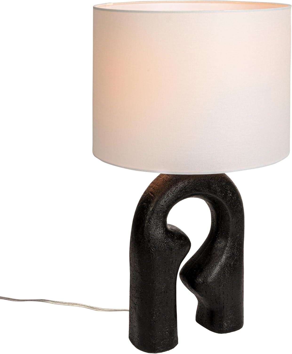 Creative CoOp EC1505 Modern Abstract Sculptural Drum Shade Table Lamp Black