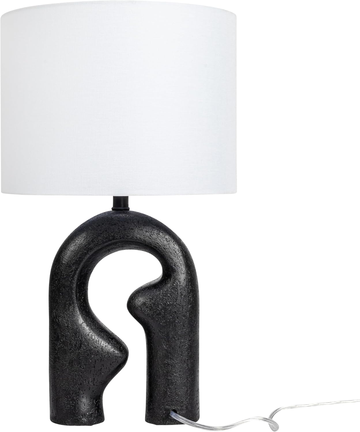 Creative CoOp EC1505 Modern Abstract Sculptural Drum Shade Table Lamp Black