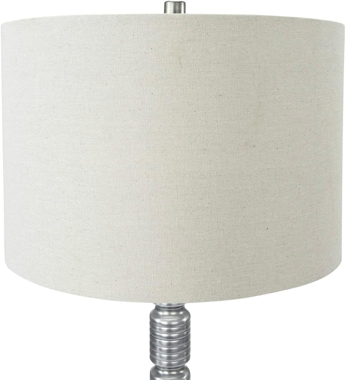 Creative CoOp Faceted Metal Stacked Column Design Table Lamp 2875 Inch Brushed NickelAged Pewter