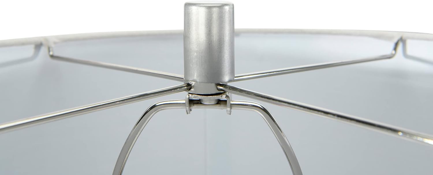 Creative CoOp Faceted Metal Stacked Column Design Table Lamp 2875 Inch Brushed NickelAged Pewter