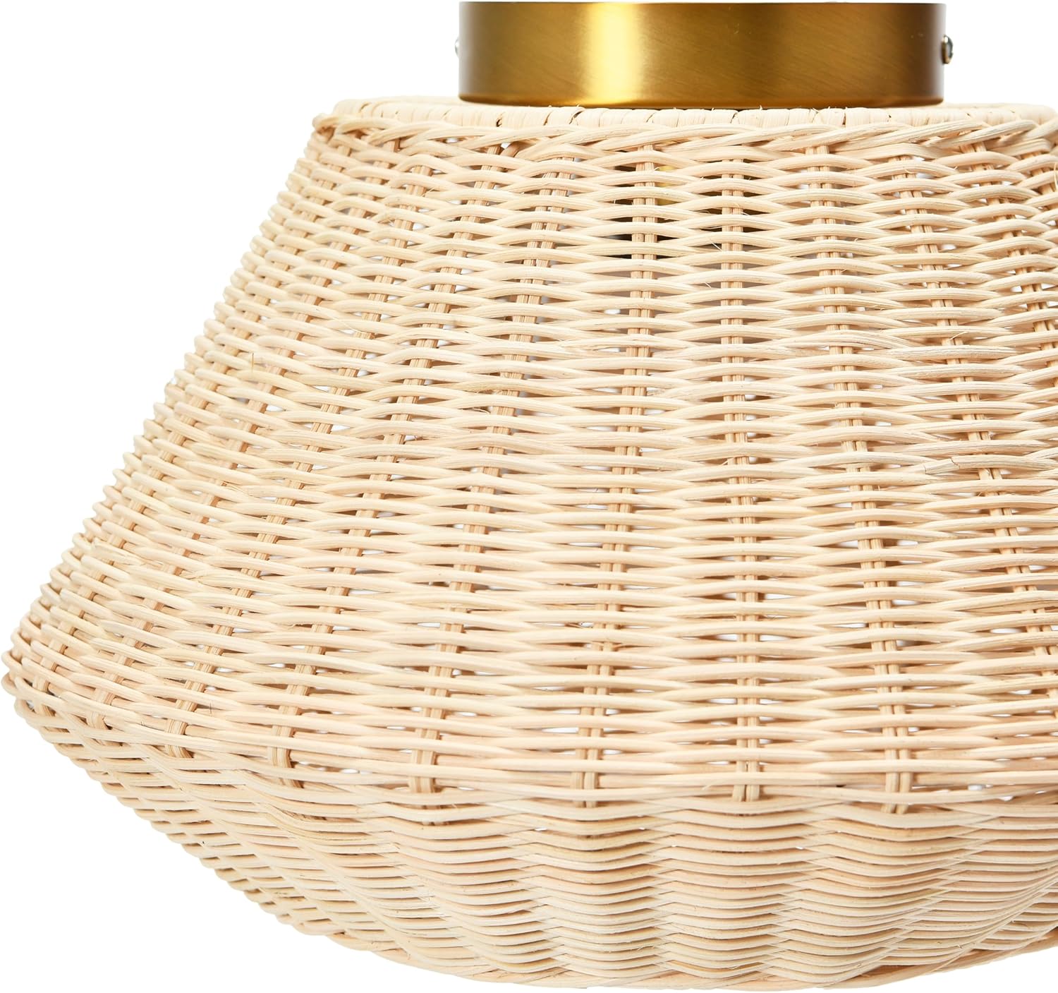 Creative CoOp Flush Mount Ceiling Light with Woven Paper Rope Shade GreyNatural Rattan