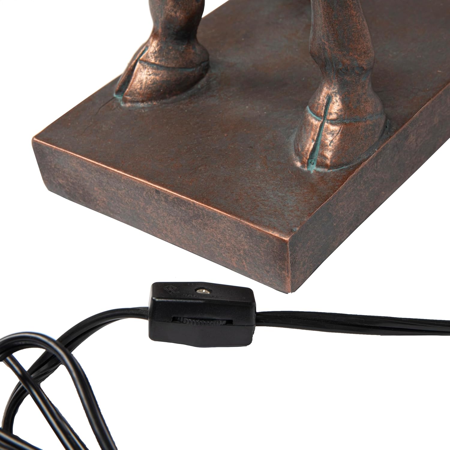 Creative CoOp Giraffe Table Lamp with Linen Shade Bronze FinishBronze