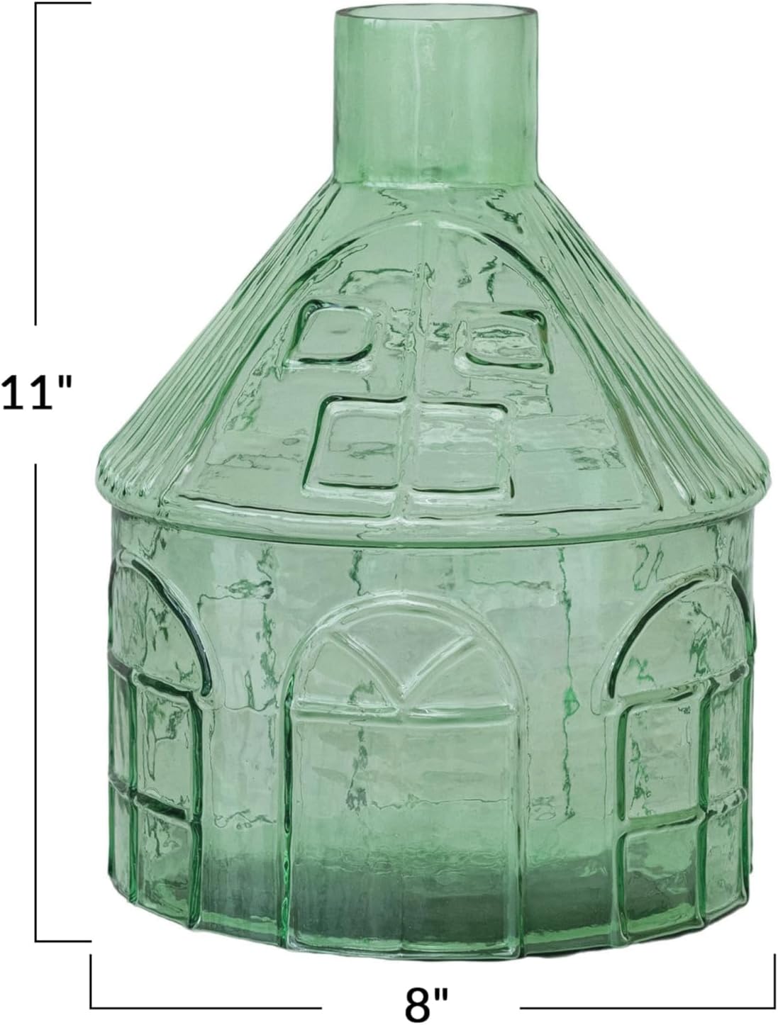 Creative CoOp Glass HouseShaped Vase Green8 Round x 11H