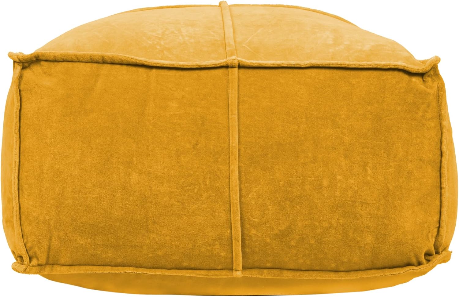 Creative CoOp Goldenrod Square Cotton Velvet PoufGoldenrod