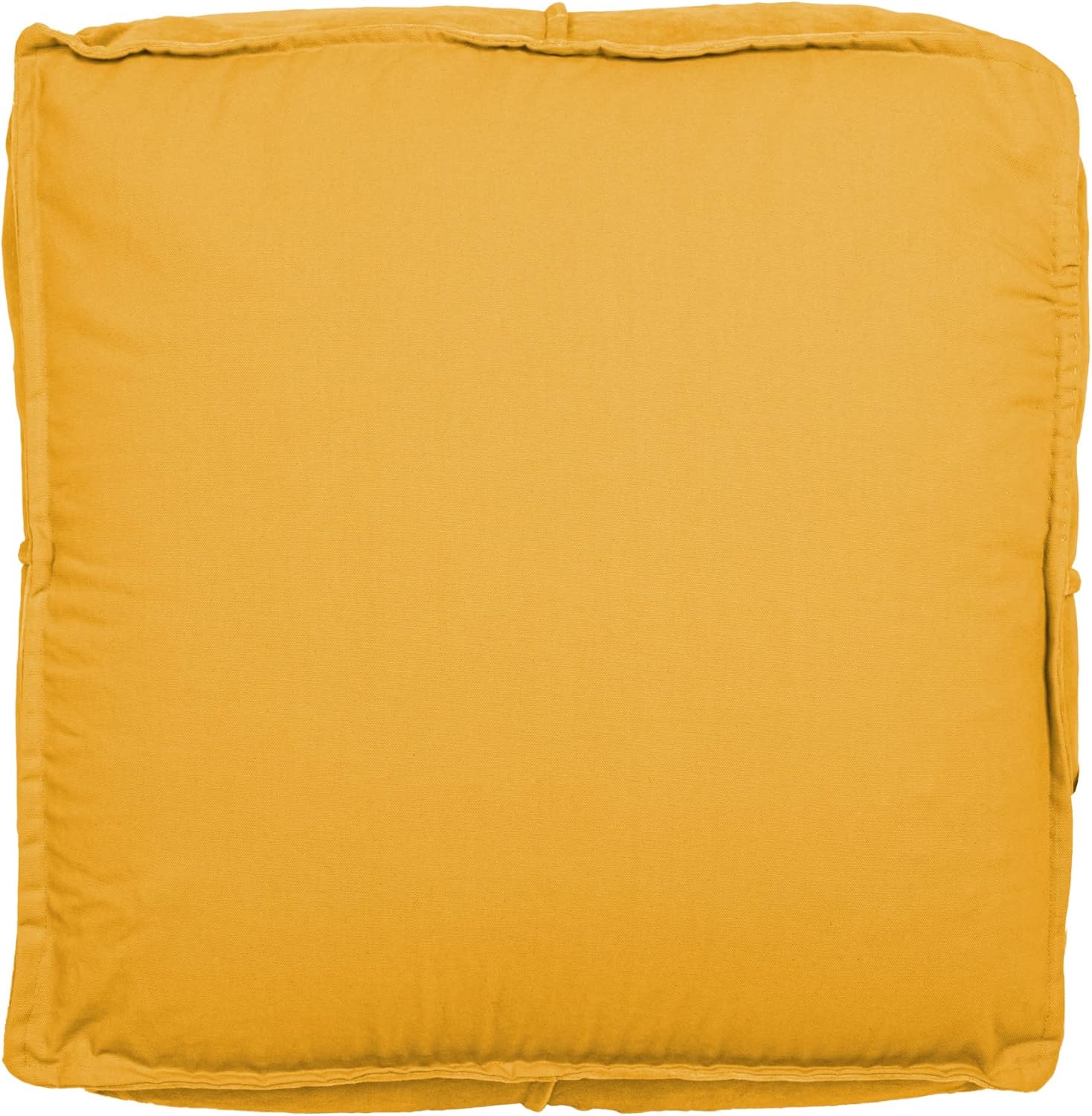 Creative CoOp Goldenrod Square Cotton Velvet PoufGoldenrod