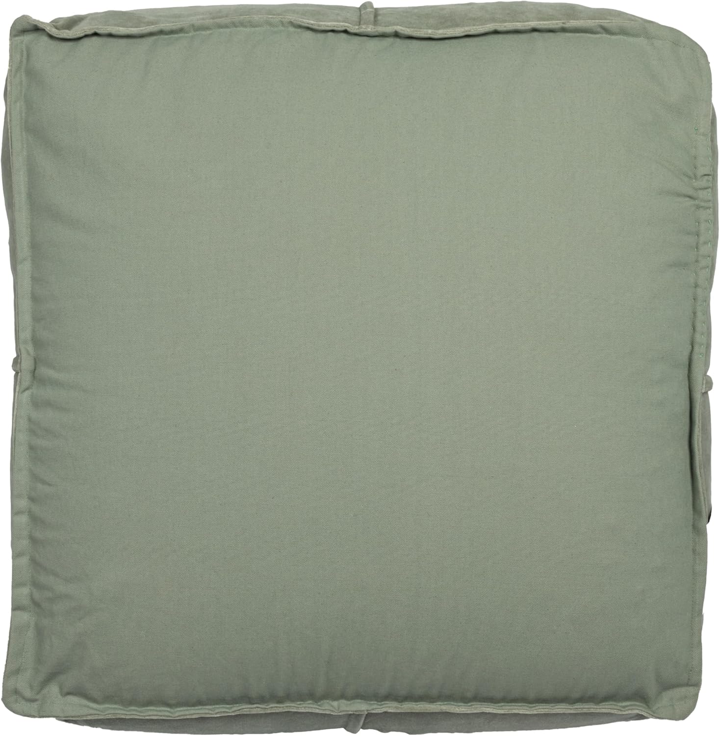 Creative CoOp Goldenrod Square Cotton Velvet PoufWing Teal