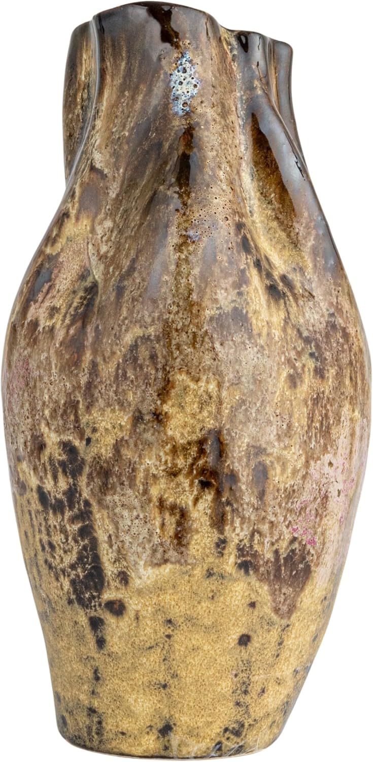 Creative CoOp HandPainted Stoneware Organic Vase with Reactive Glaze Multicolor