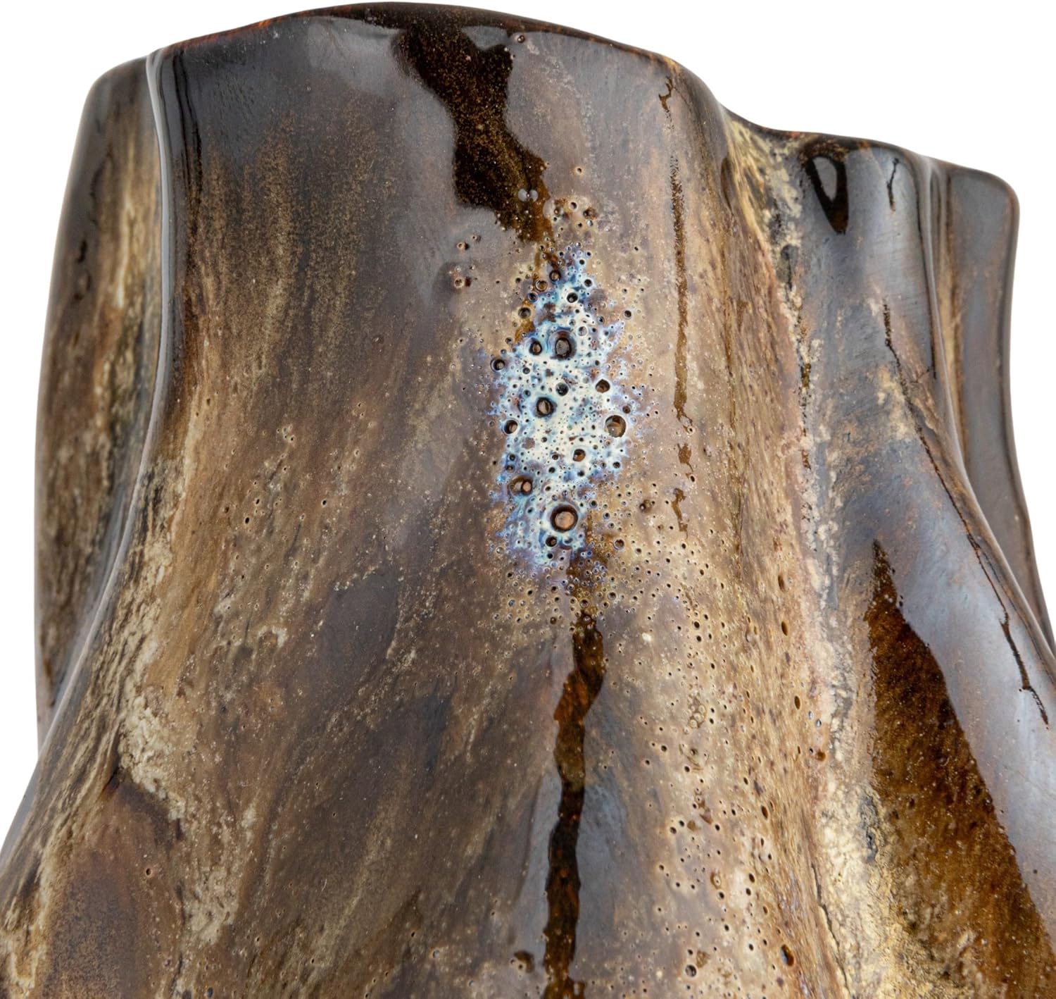 Creative CoOp HandPainted Stoneware Organic Vase with Reactive Glaze Multicolor