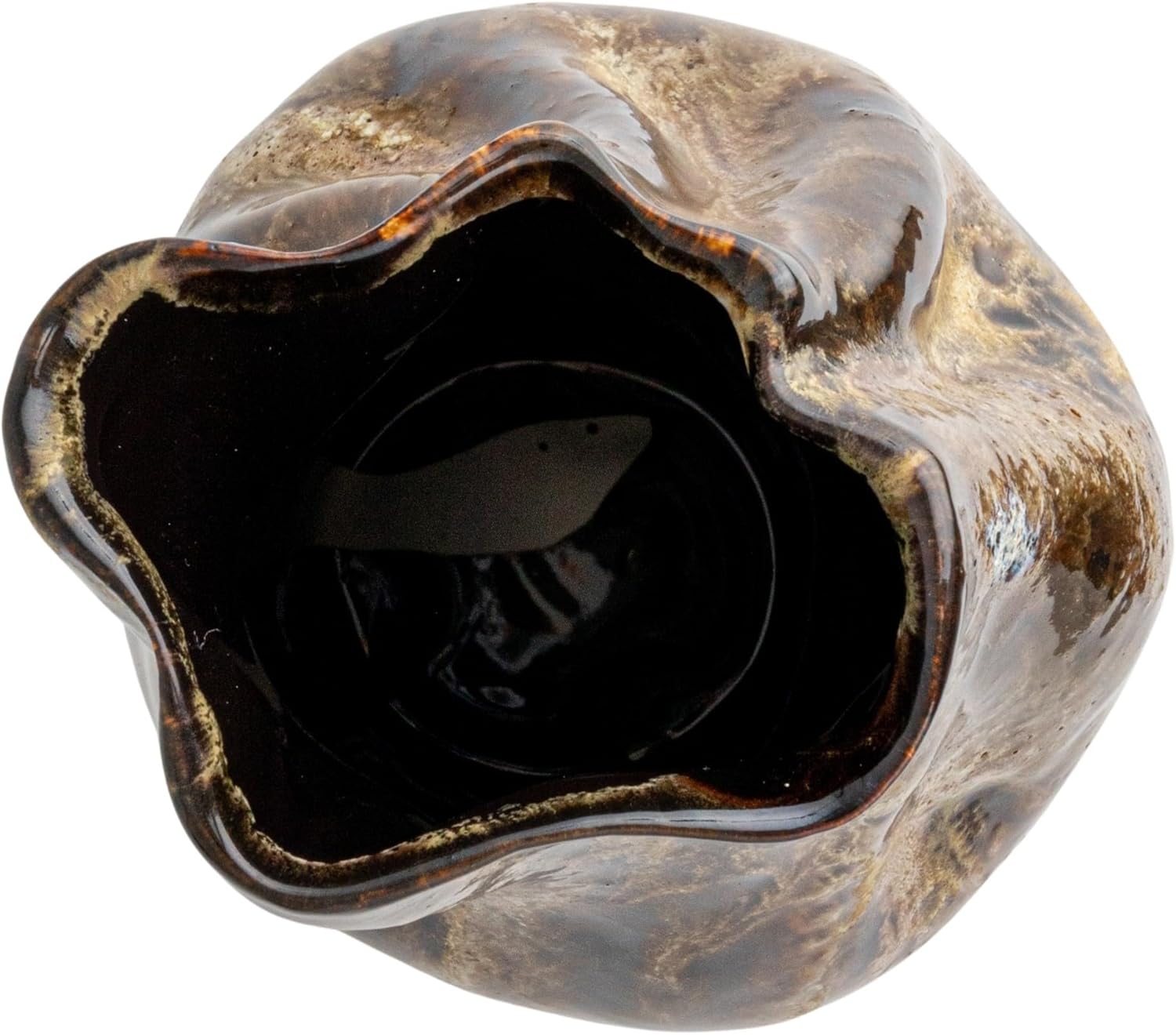 Creative CoOp HandPainted Stoneware Organic Vase with Reactive Glaze Multicolor