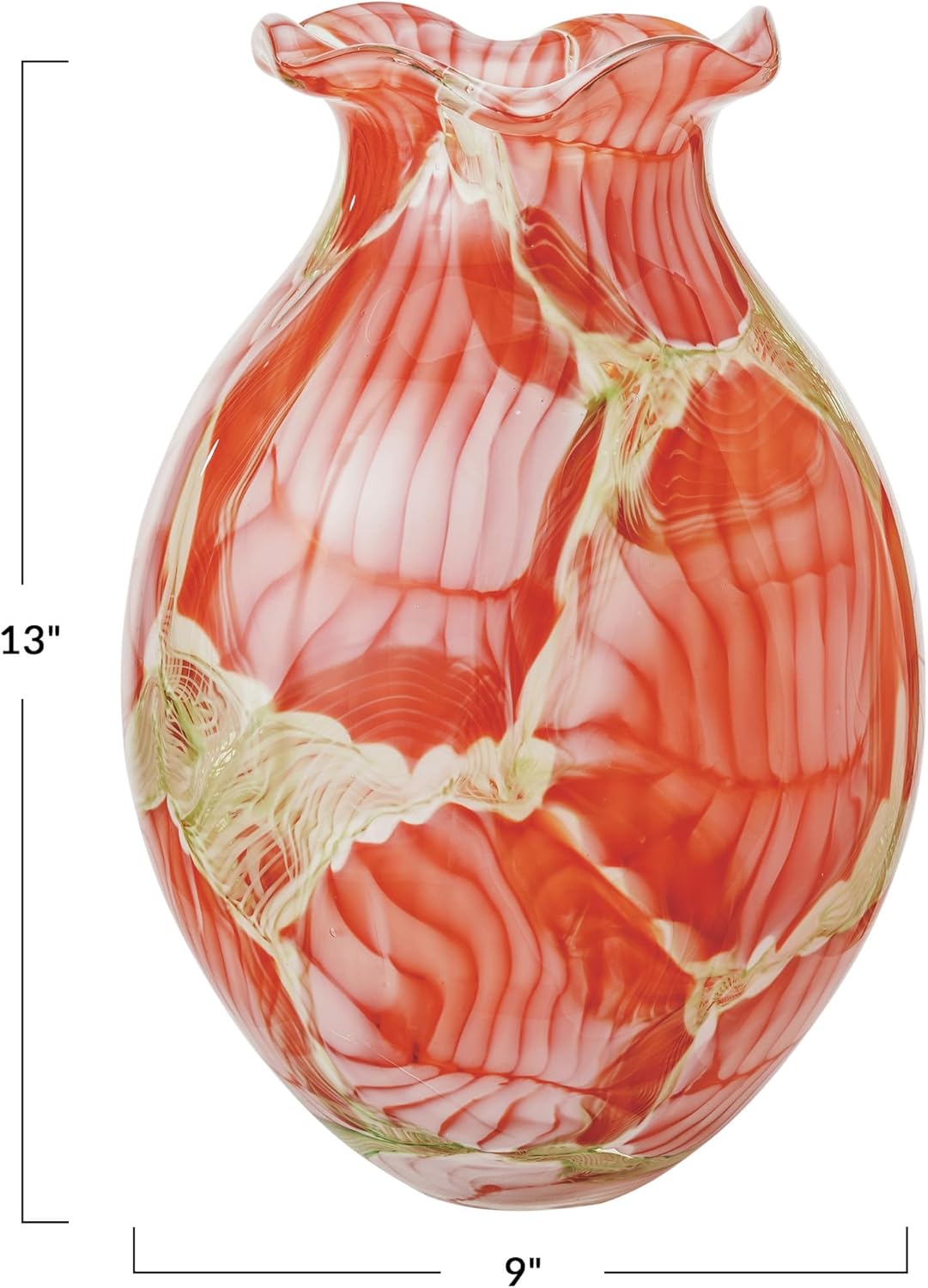 Creative CoOp Handmade Art Glass Vas Multicolor