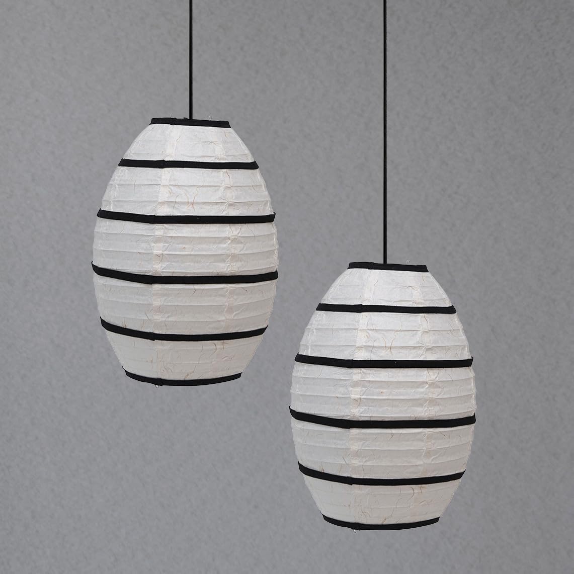 Creative CoOp Handmade Paper Pendant Lantern Lamp Set of 2 Dcor Multicolored 2