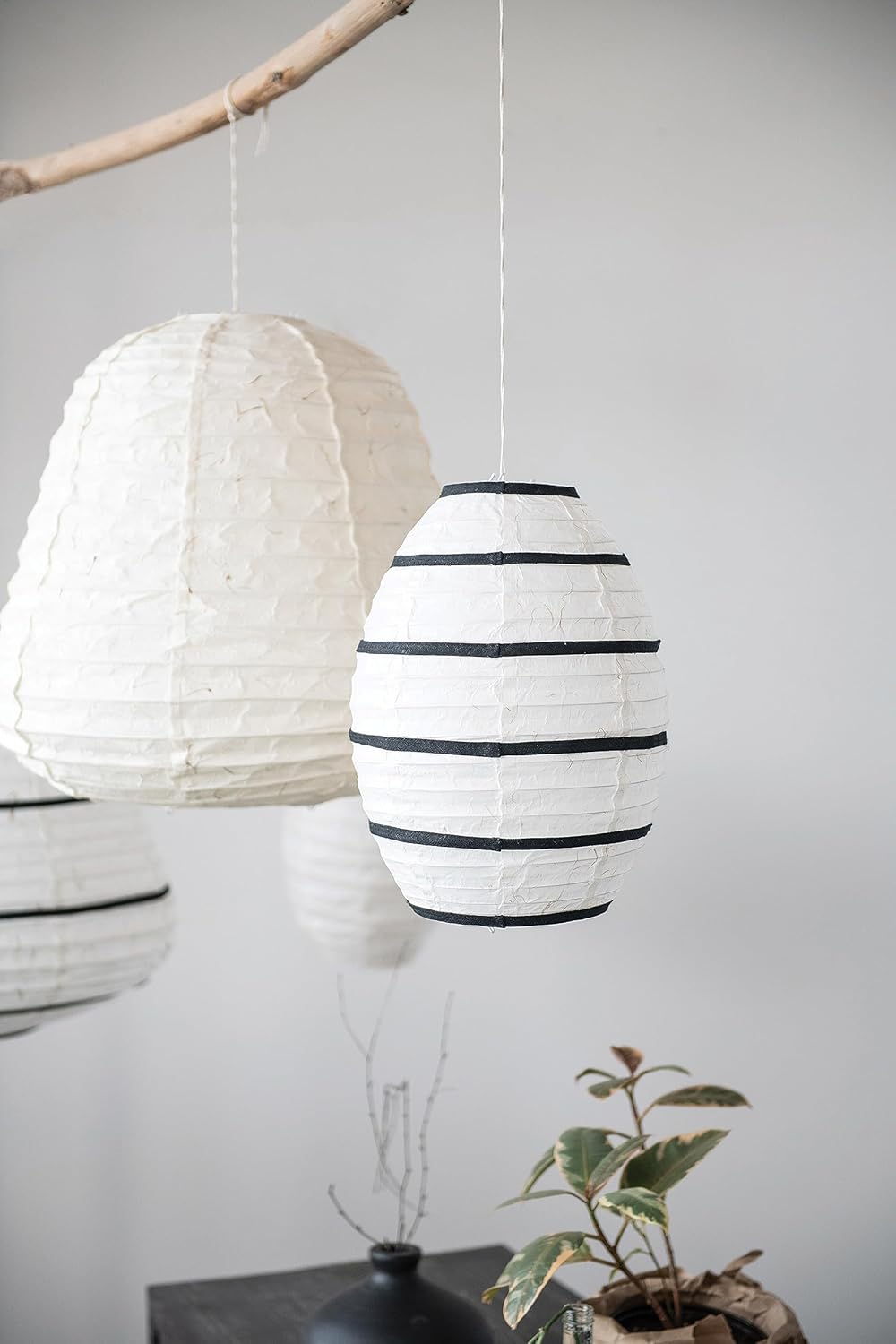 Creative CoOp Handmade Paper Pendant Lantern Lamp Set of 2 Dcor Multicolored 2
