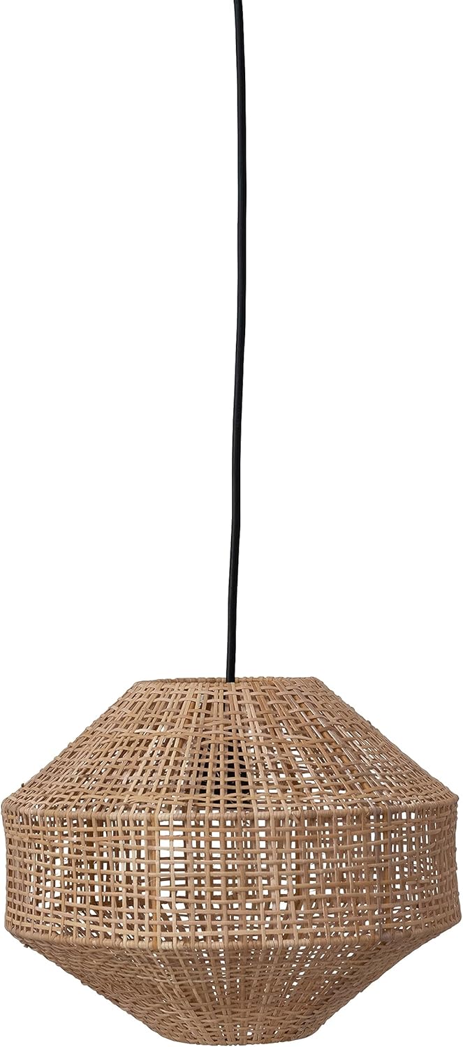 Creative CoOp Handwoven Rattan Ceiling Light Natural 12quot L x 12quot W x 9quot H12L x 12W x 9H