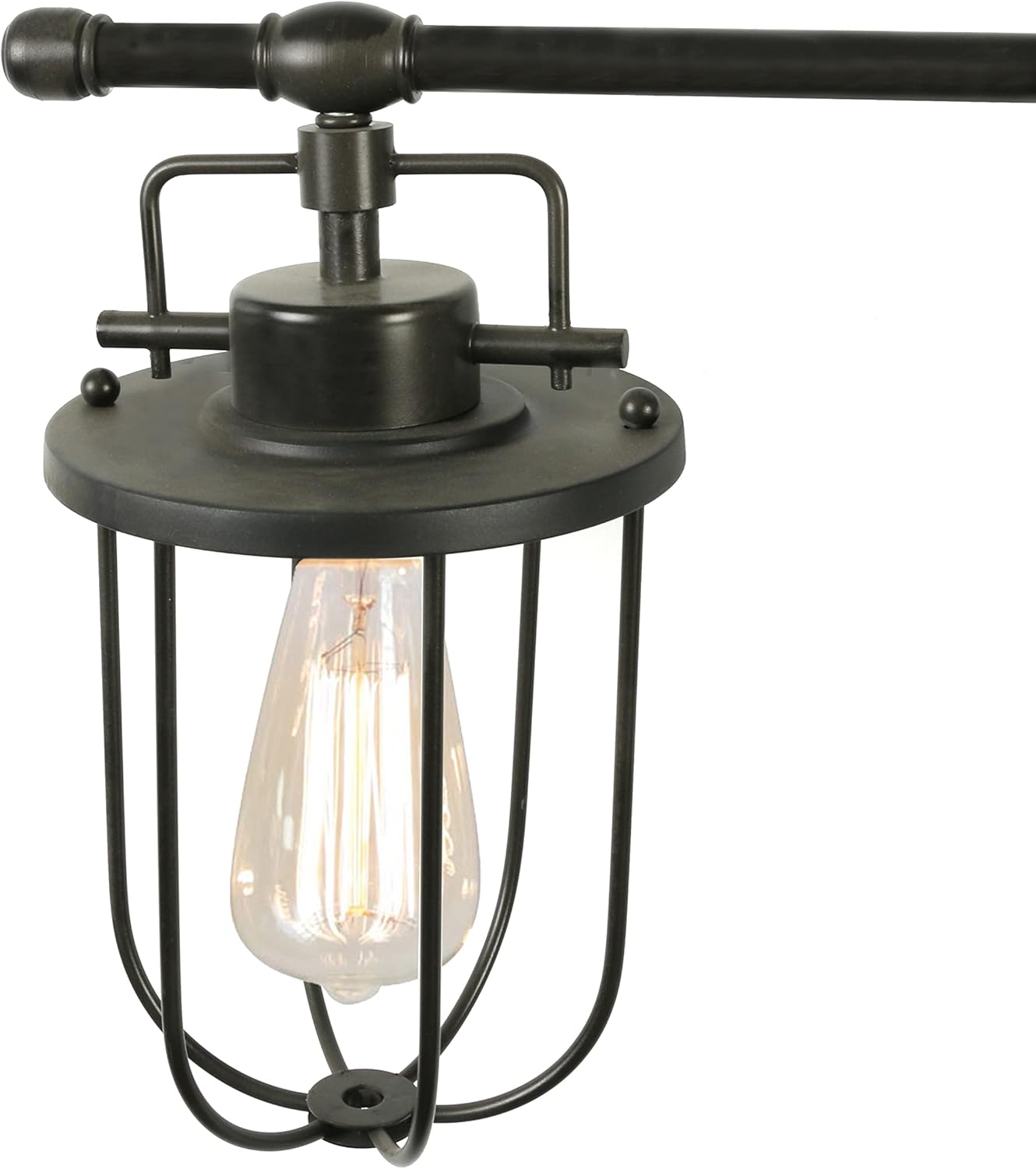 Creative CoOp Industrial Metal Cage 3 Light Black Wall Sconce