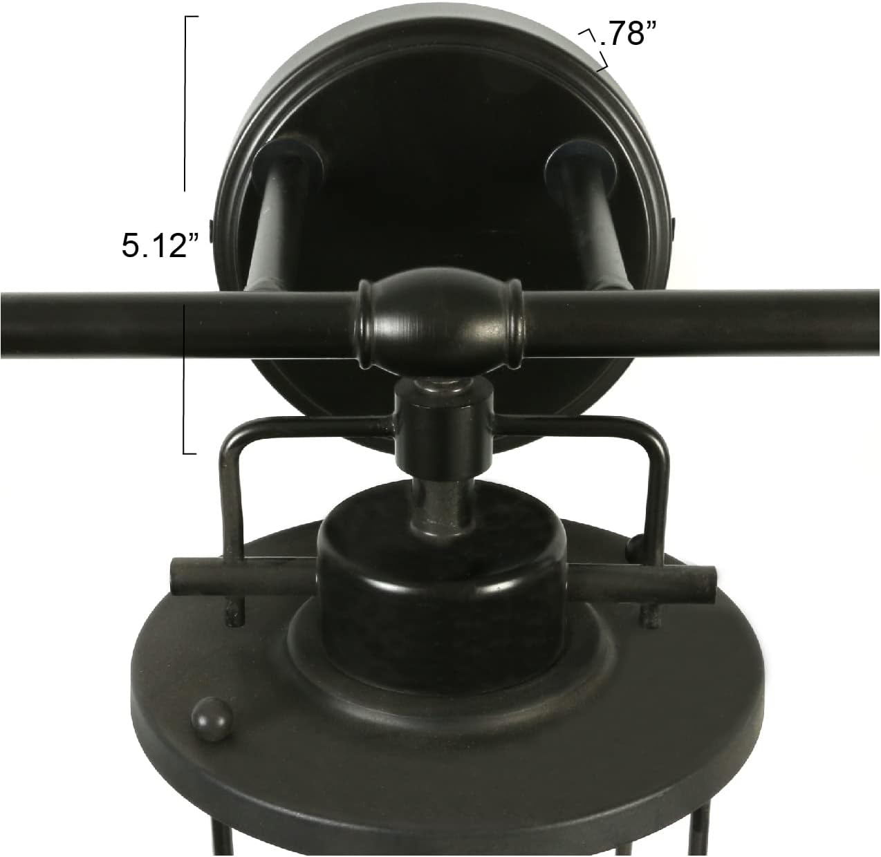 Creative CoOp Industrial Metal Cage 3 Light Black Wall Sconce