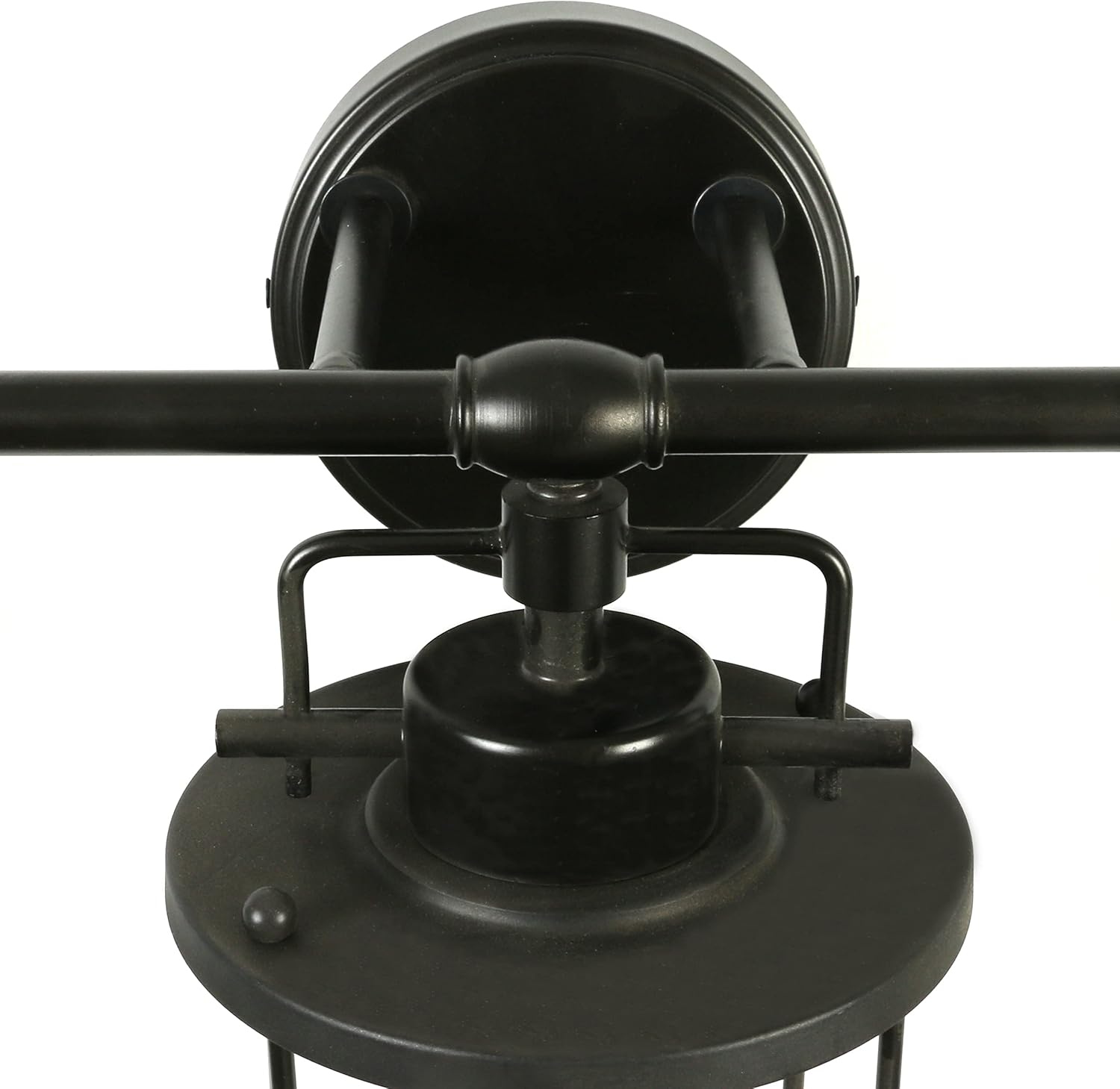 Creative CoOp Industrial Metal Cage 3 Light Black Wall Sconce