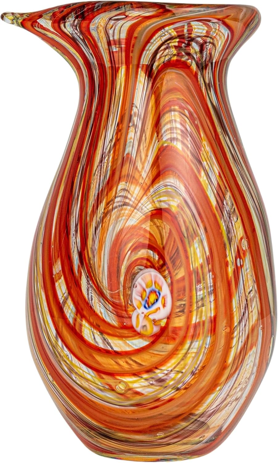Creative CoOp Kaleidoscope Handmade Art Glass Vase Multicolor