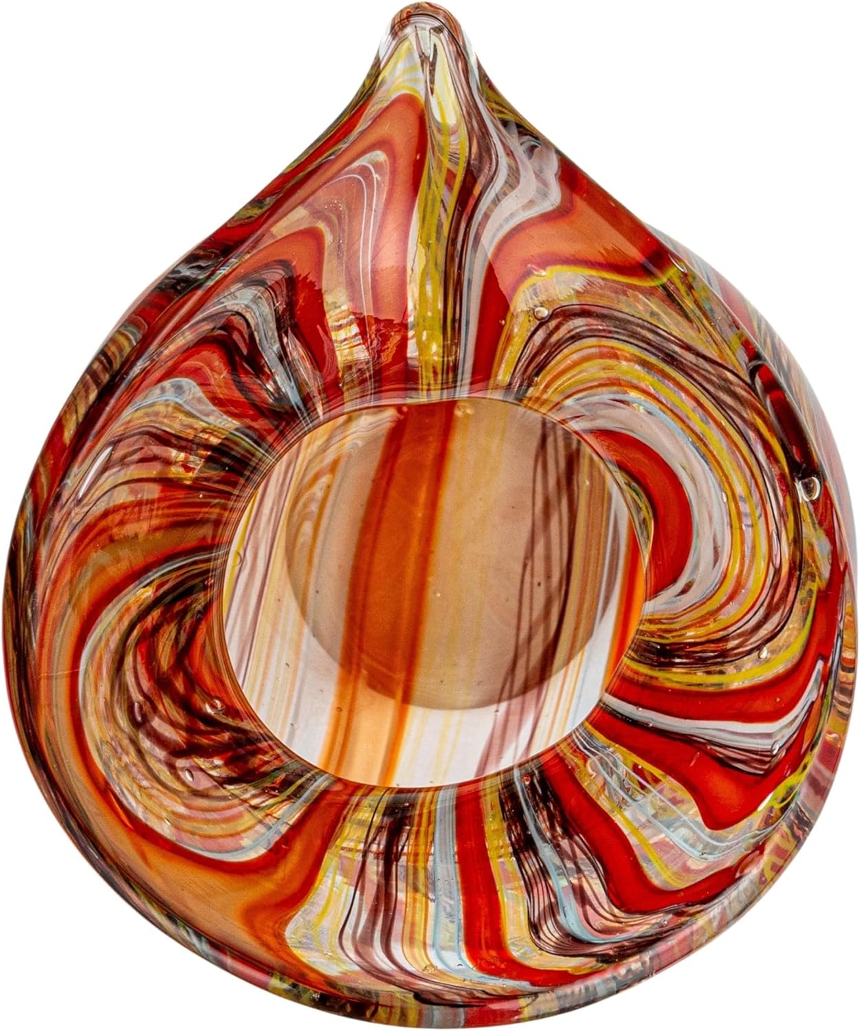 Creative CoOp Kaleidoscope Handmade Art Glass Vase Multicolor