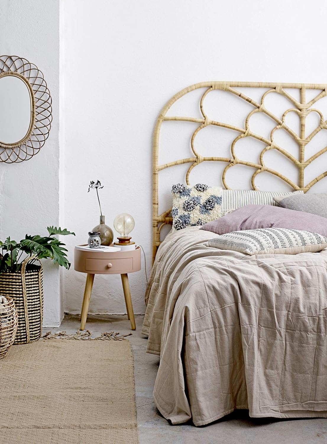 Creative CoOp King Rattan HeadboardNatural