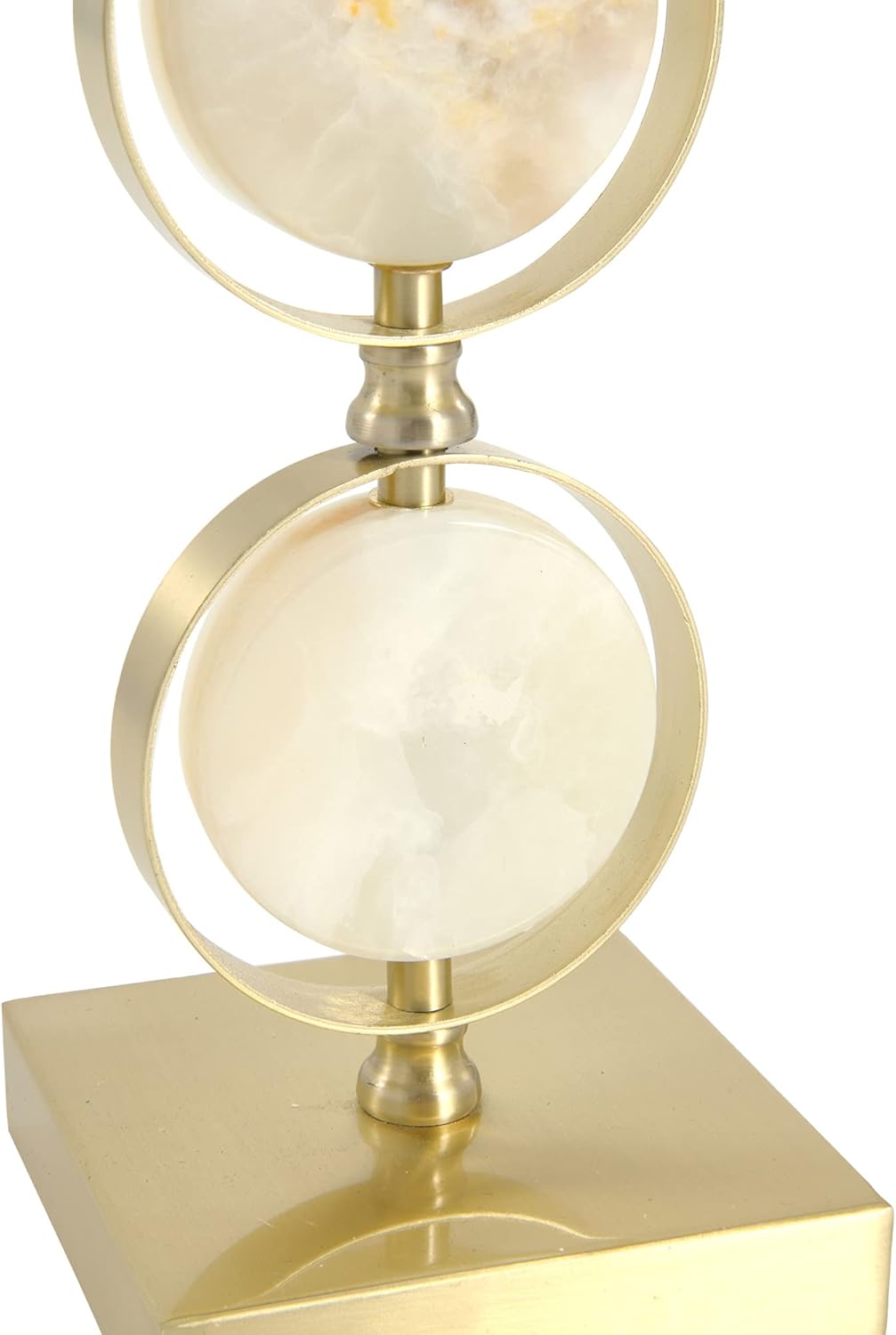 Creative CoOp Marble ampamp Metal Natural Linen Shade Table LampNatural