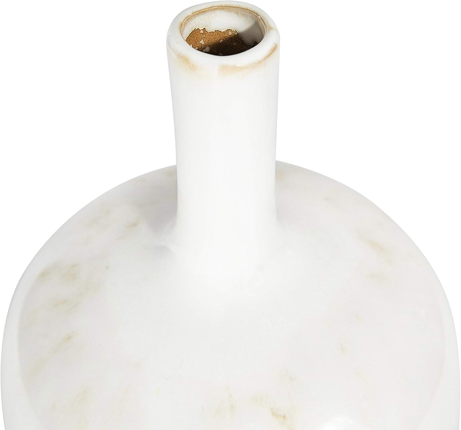 Creative CoOp Medium Cream Stoneware Green Accents ampamp Reactive Glaze Finish Each one Will Vary Vases WhiteLarge
